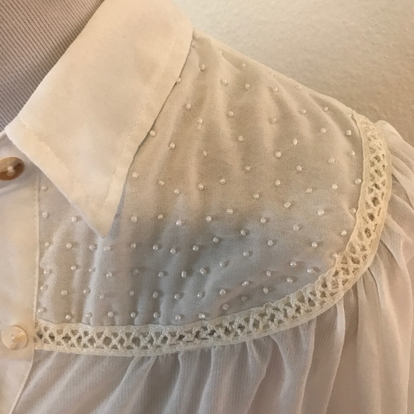 New w/Tags DO & BE SHEER WHITE BLOUSE - Picture 2 of 7